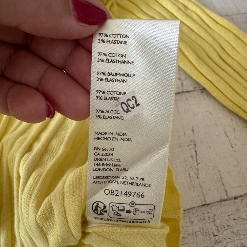Free People Yellow Ribbed Button Cardigan - Picture 7 of 9